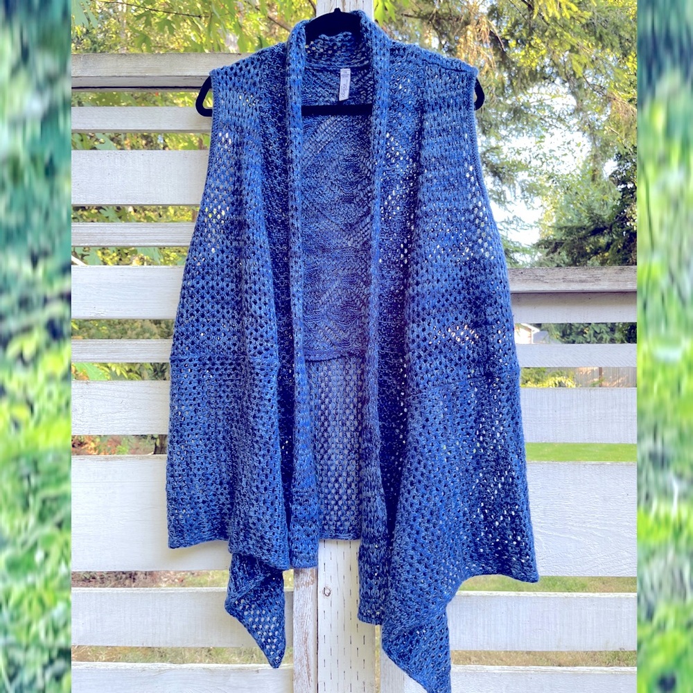 Blue Crochet Sweater Vest